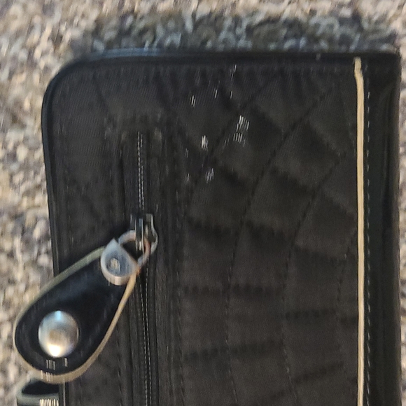 Vera Bradley quilted tote, clutch and wallet black - Picture 6 of 6